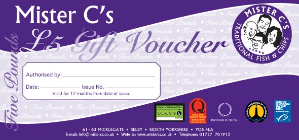 Mister C's Gift vouchers