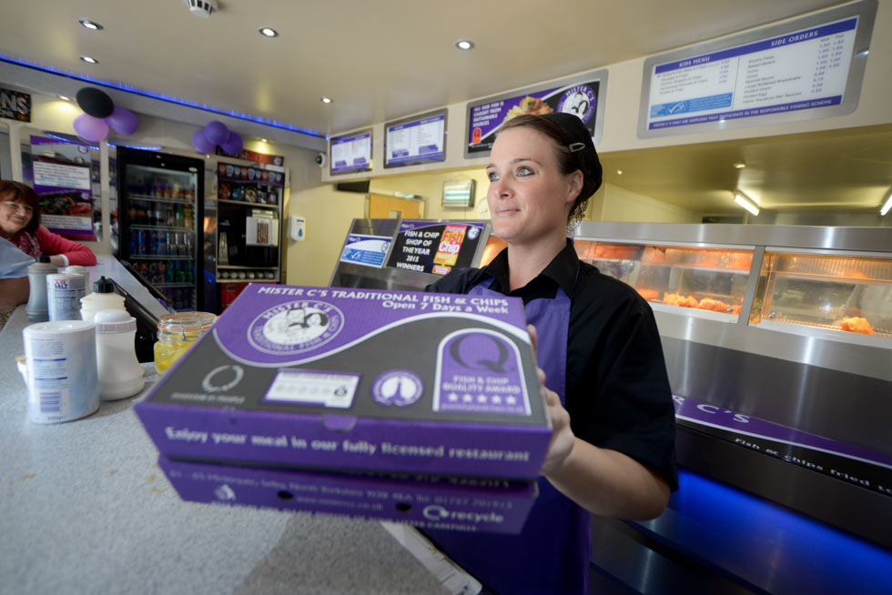 Collect orders at the counter